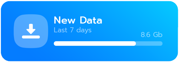 Dashboard interactif d'une application Bubble.io représentant des nouvelles données à télécharger.