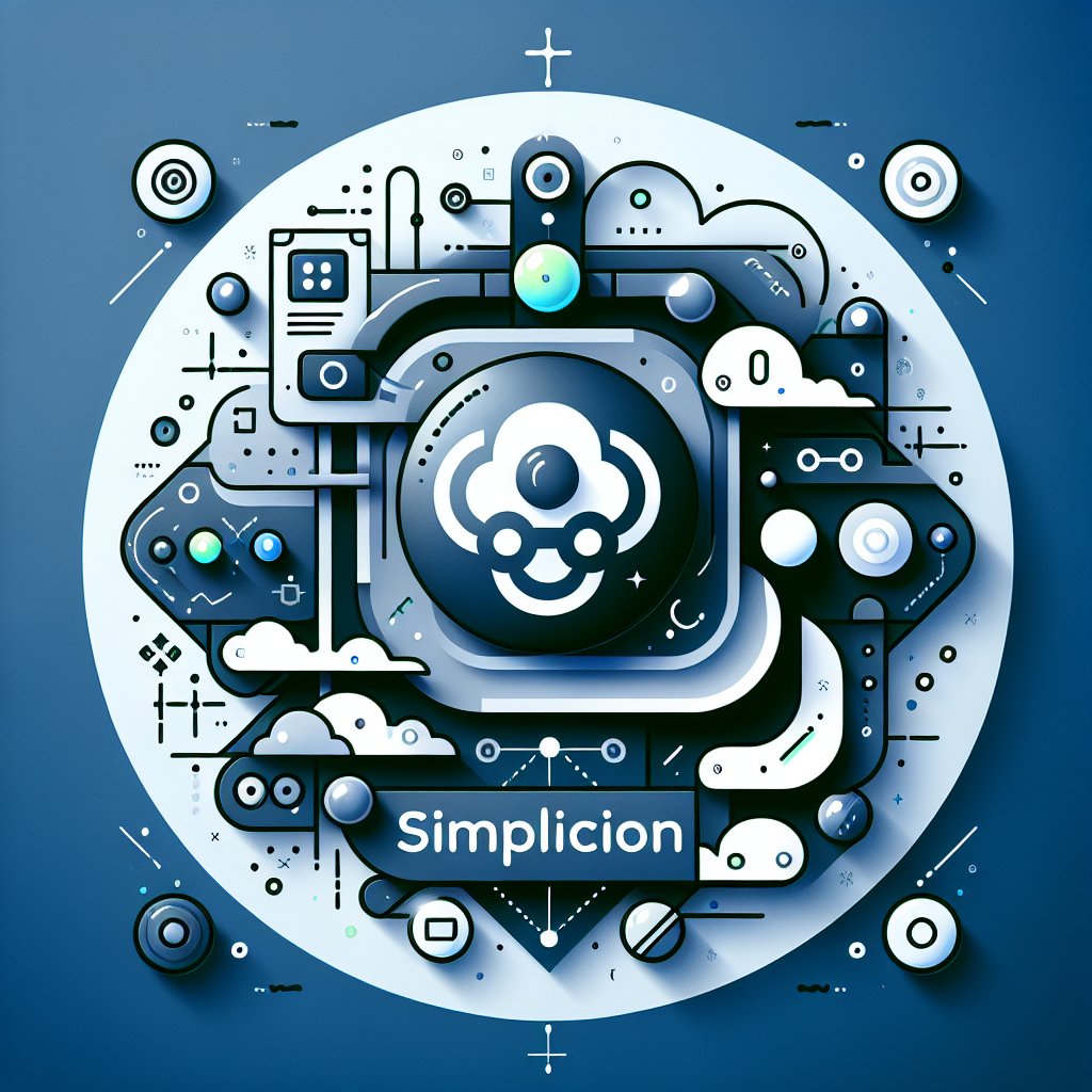 image qui permet de representer l'article au titre de : Découvrez Bubble.io : Créez vos applications sans coder ! avec le mot : Simplification au mileu et queles elements de design qui font penser aux milieu techno et no-code