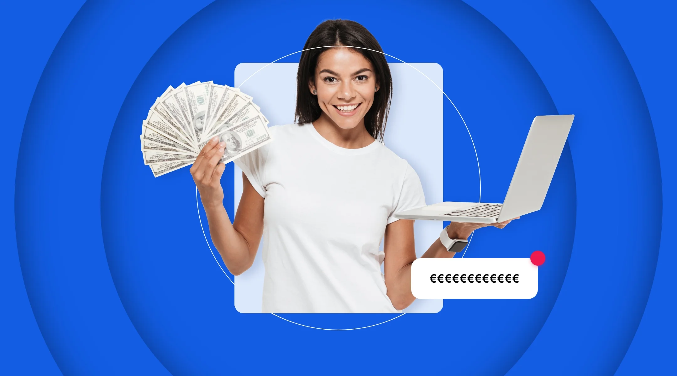 image d'une femme tenant des billets pour illustrer la manière de gagner de l'argent avec bubble